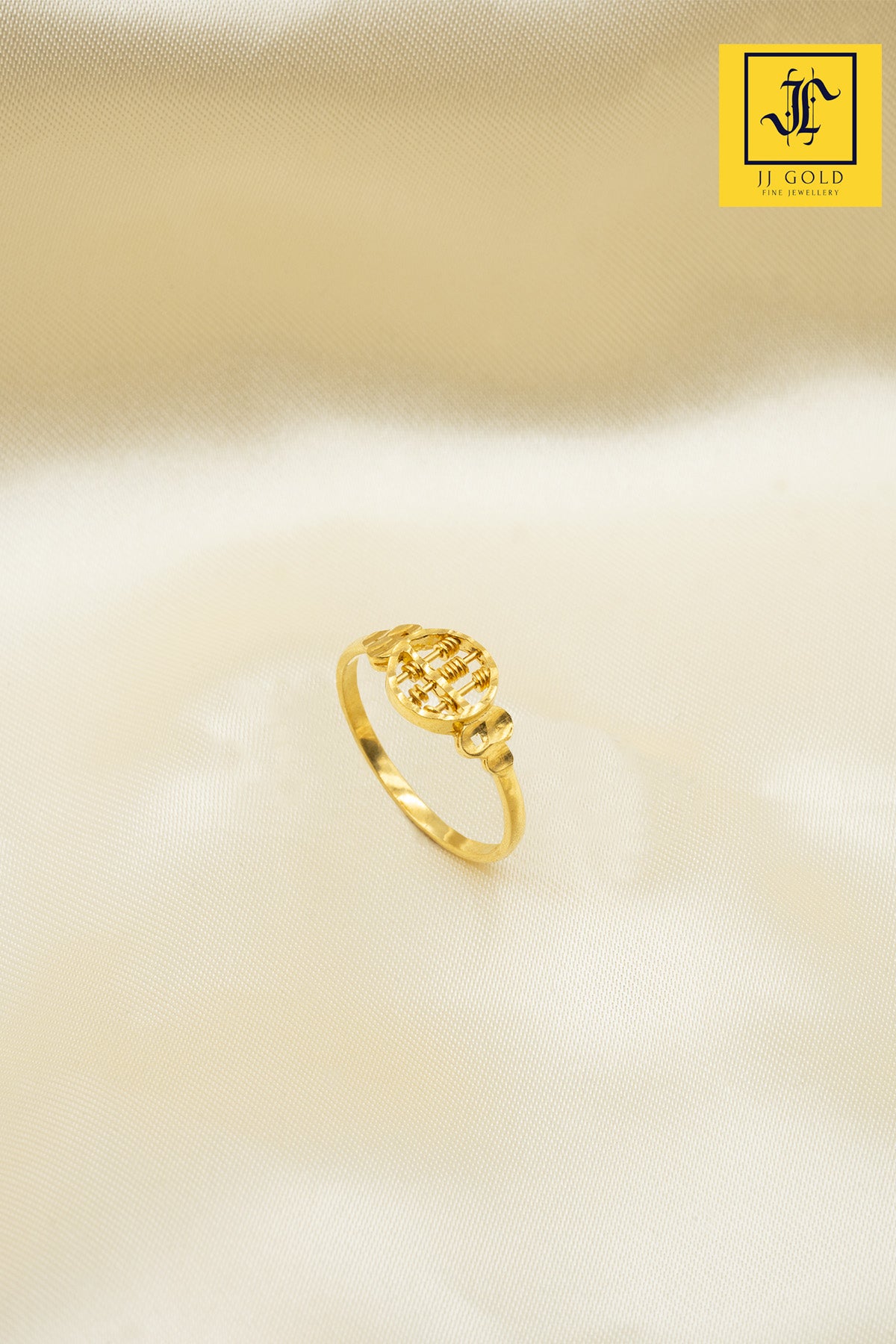 916 Gold Abacus Scape Ring
