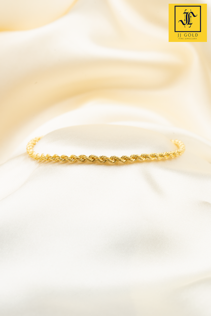 916 Gold Hollow Rope Bracelet (2.5mm)